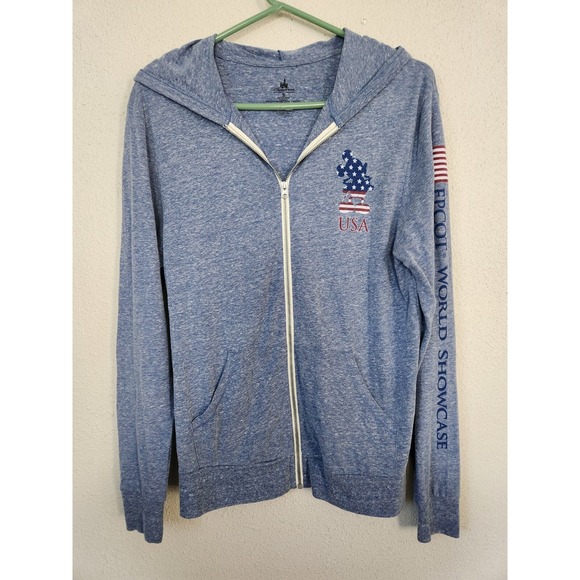 Disney Jackets & Blazers - Disney Parks Full Zip Long Sleeve Epcot Jacket USA World Showcase Womens Small